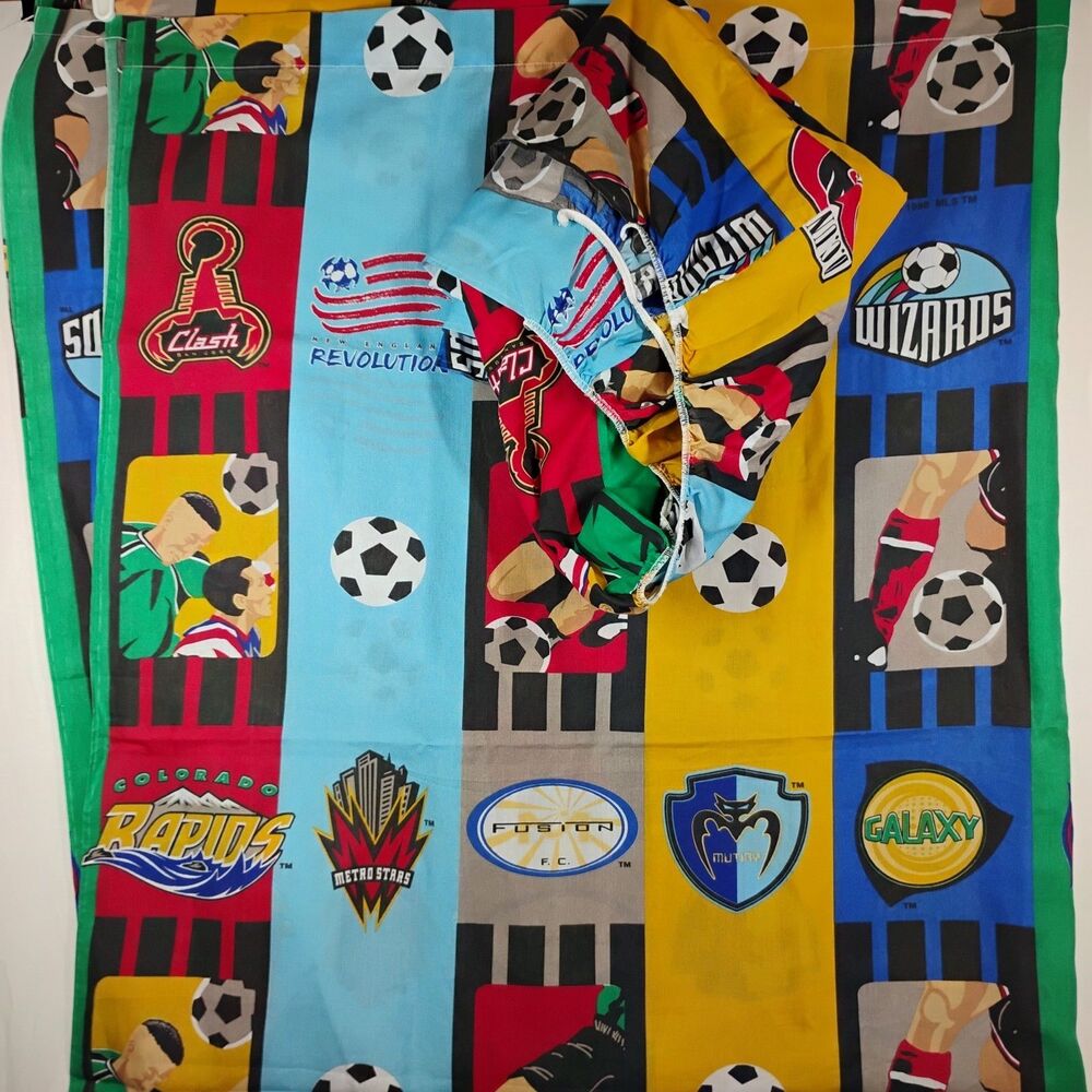 VTG 1998 MLS Major League Soccer Futball Team Logos Twin Sheet Set